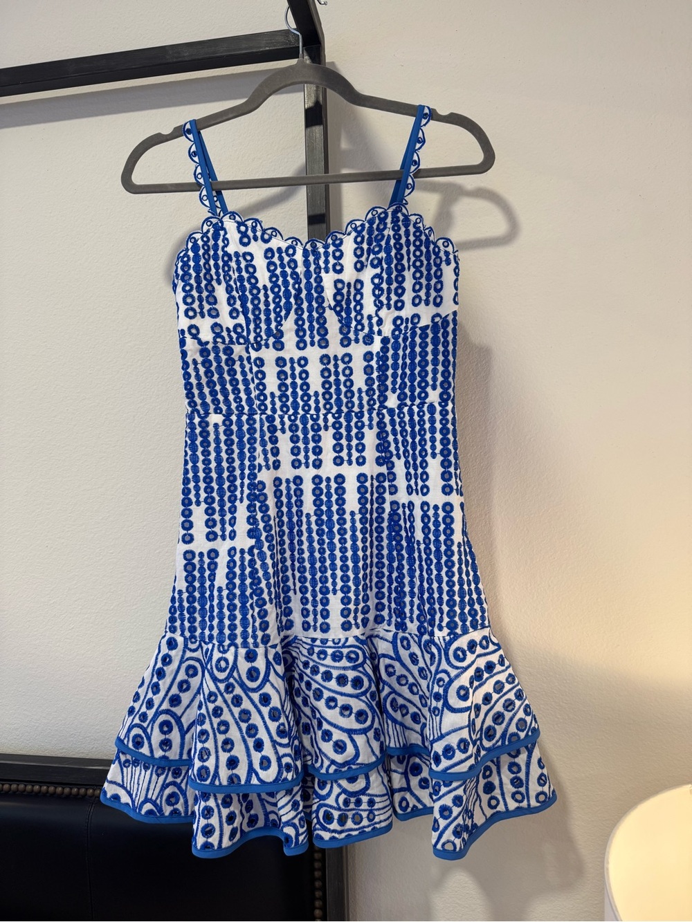 Blue & White Patterned Ruffled Sundress - Picture 3 of 3